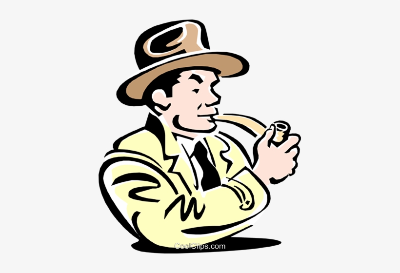 Man Smoking Pipe Royalty Free Vector Clip Art Illustration - Illustration, transparent png