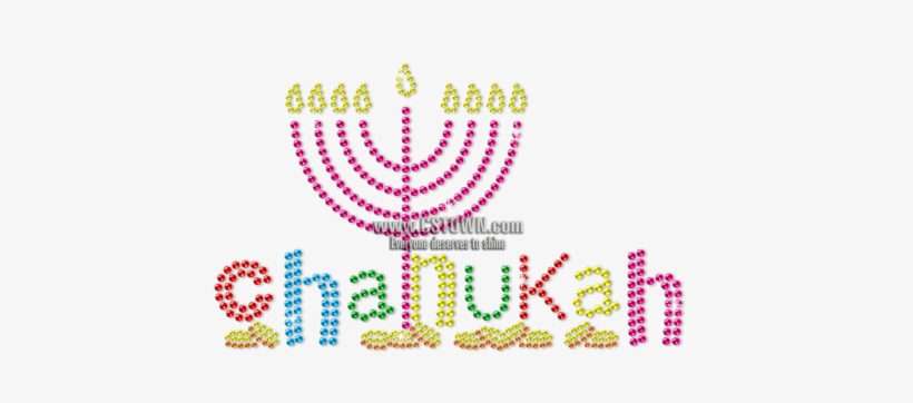 Metal Rhinestud Menorah For Chanukkah Transfer Design - Hanukkah, transparent png