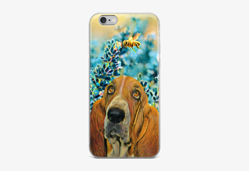 Basset Hound Iphone Case - Frühlings-lavendel Mit Bienen-lila Blumen Geschenkanhänger, transparent png
