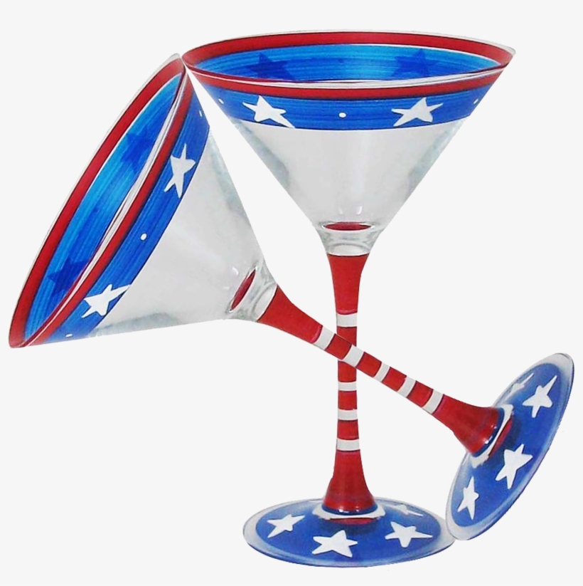 Stars/stripes Martini Glass Patriotic Collection Set - Cocktail Glass, transparent png