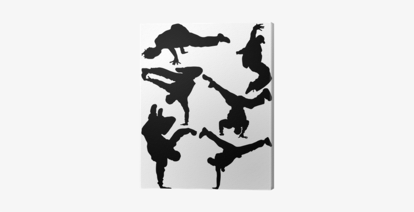 Silhouette Of Sequence Of Hip Hop Dancer, Vector Canvas - Hip Hop Dancer Vector, transparent png