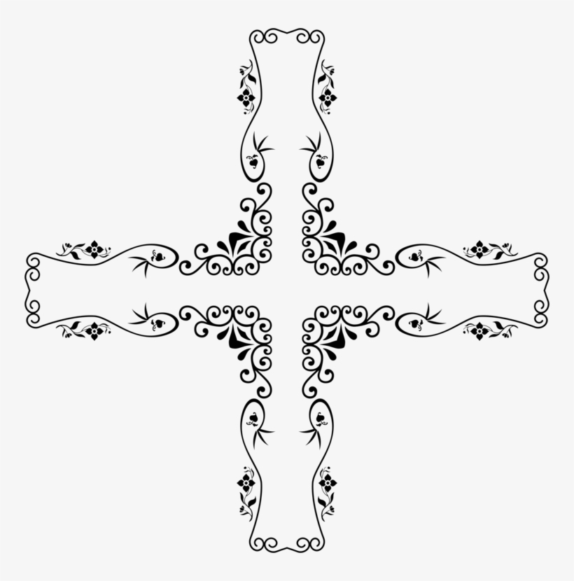 Decorative Borders Floral Borders Christian Cross Ornament - Embosser By Three Designing Women Emb3010, transparent png