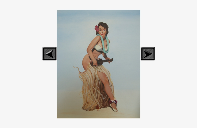 Hola-girl - Ukelele Shower Curtain, transparent png