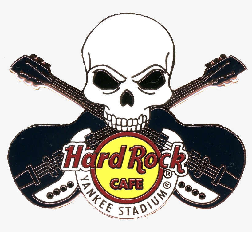 Baseball Bats Crossed Yankees Skull Head Black - Hard Rock Cafe Guitar Logo, transparent png