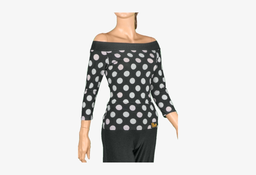Polkadot Boat Neckline Blouse - Neckline, transparent png