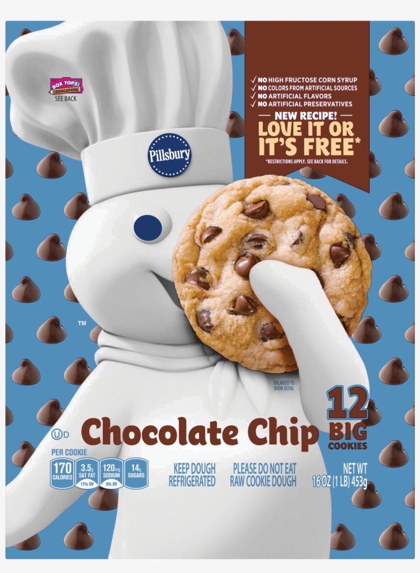 Pillsbury, Ready To Bake Chocolate Chip Cookies, 16 - Pillsbury Ready To Bake Chocolate Chip Cookies, transparent png