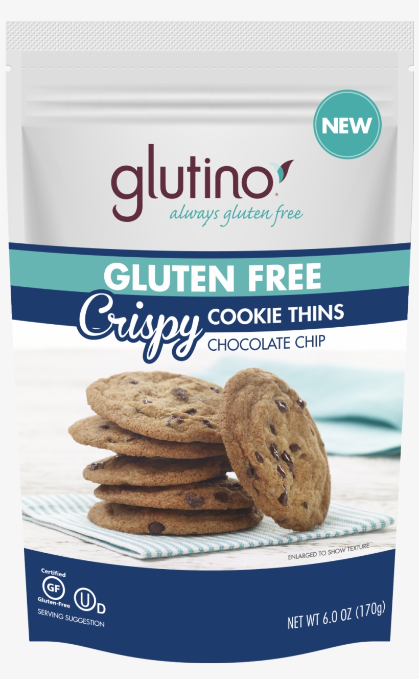 Glutino - Gluten Free Crispy Cookie Thins Chocolate, transparent png