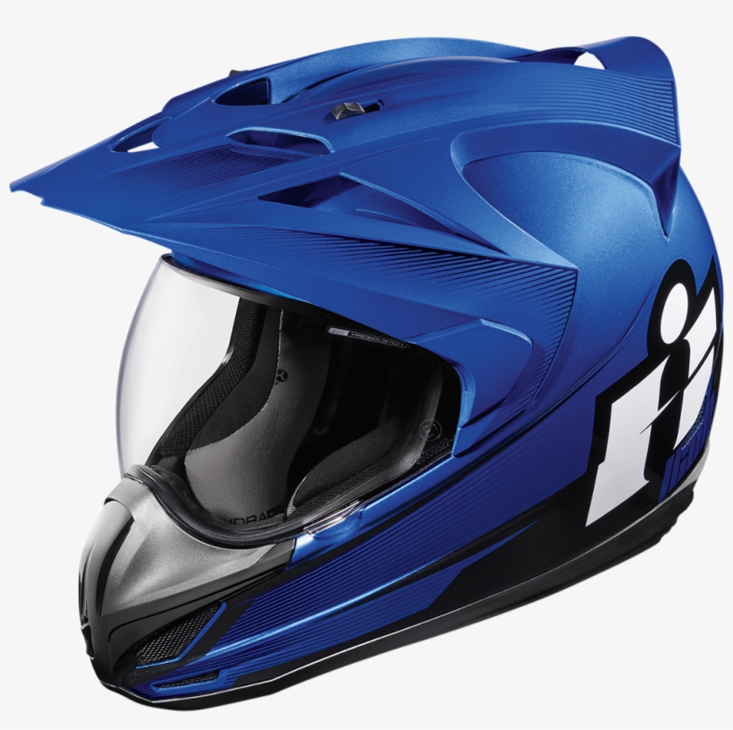 Mens Icon Blue Double Stack Variant Fullface Motorcycle - Icon Variant Blue, transparent png