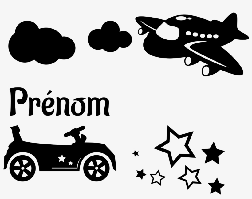 Sticker Prenom Personnalisable Voiture Et Avion Ambiance - Sticker, transparent png