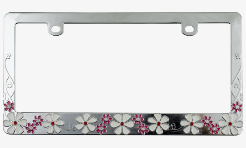 Pink Daisy License Plate Frame, transparent png