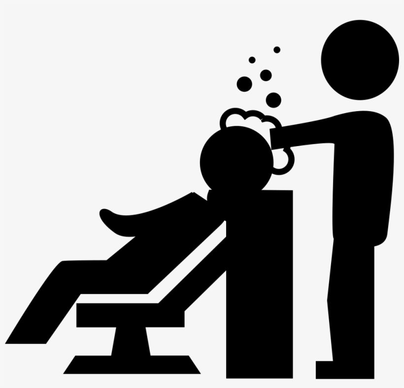 Hairdresser Washing The Hair Of A Client With Bubbles - Hair Wash Icon, transparent png