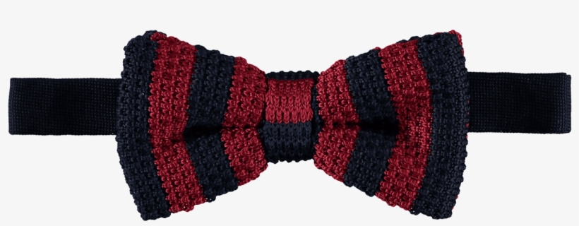 Knitted Bow Tie Navy Blue - Tartan, transparent png