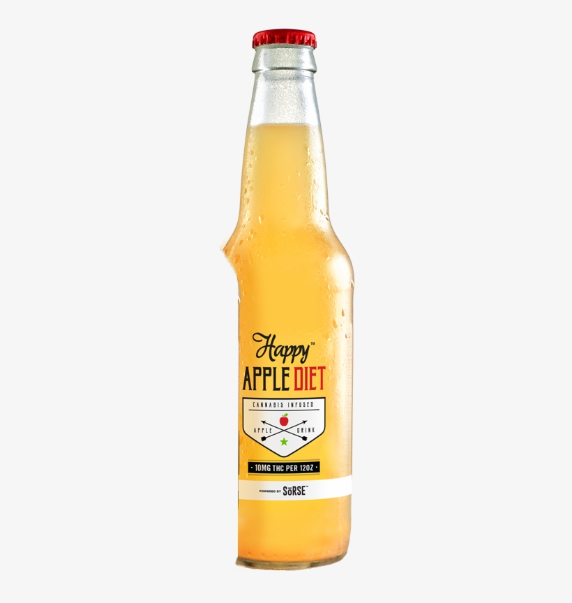 Happy Apple - Glass Bottle, transparent png