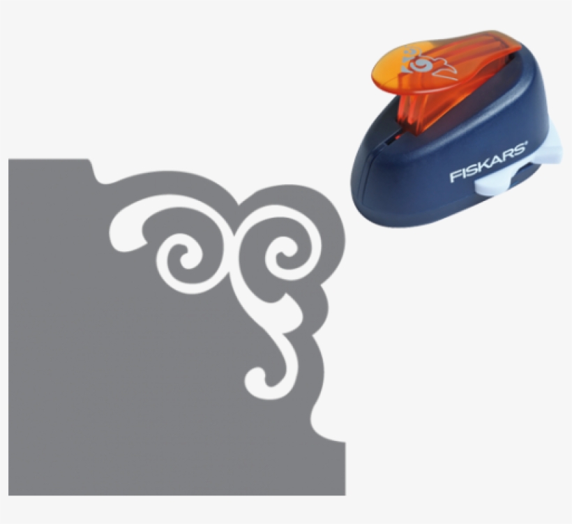 Out Of Stock Fiskars Corner Lever Punch Scroll M - Fiskars Corner Lever Punch, Scroll, White, transparent png