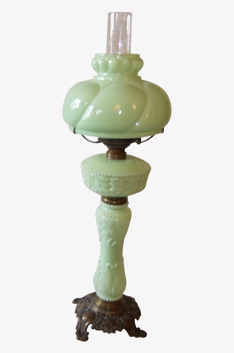 Search For Vintage Antique Victorian Milk Glass On - Green Milk Glass Lamp, transparent png
