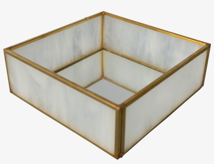 Milk Glass And Brass Mirror Box - Wood, transparent png