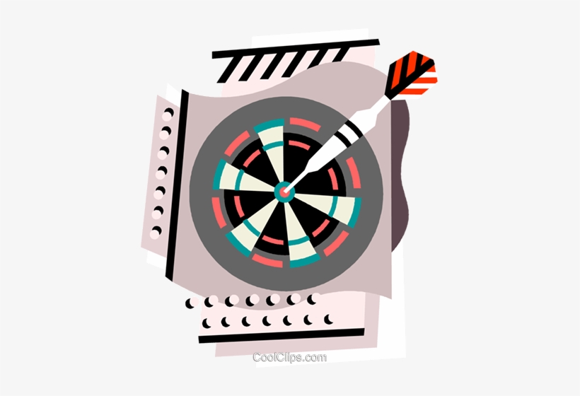 Darts In Dartboard Royalty Free Vector Clip Art Illustration - Illustration, transparent png