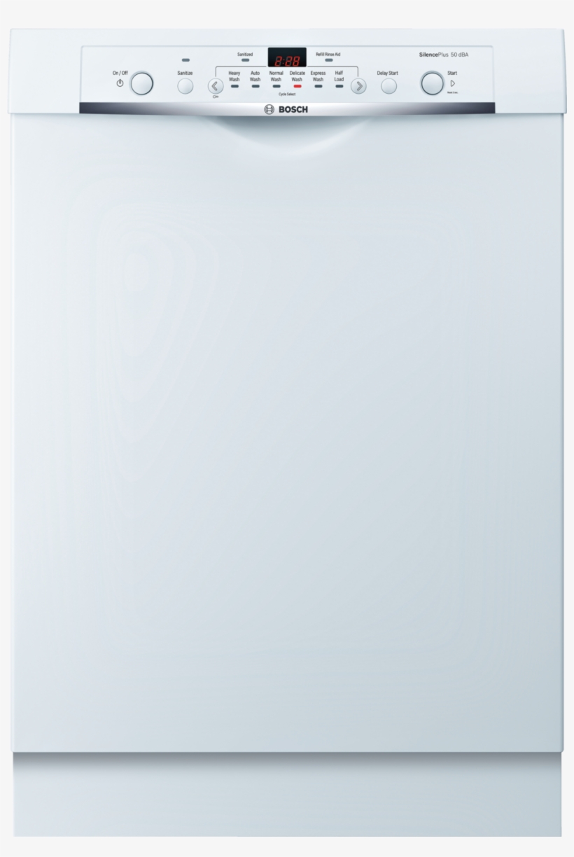 1 - Bosch Ascenta 24" Built-in Dishwasher, White, She3ar72uc, transparent png