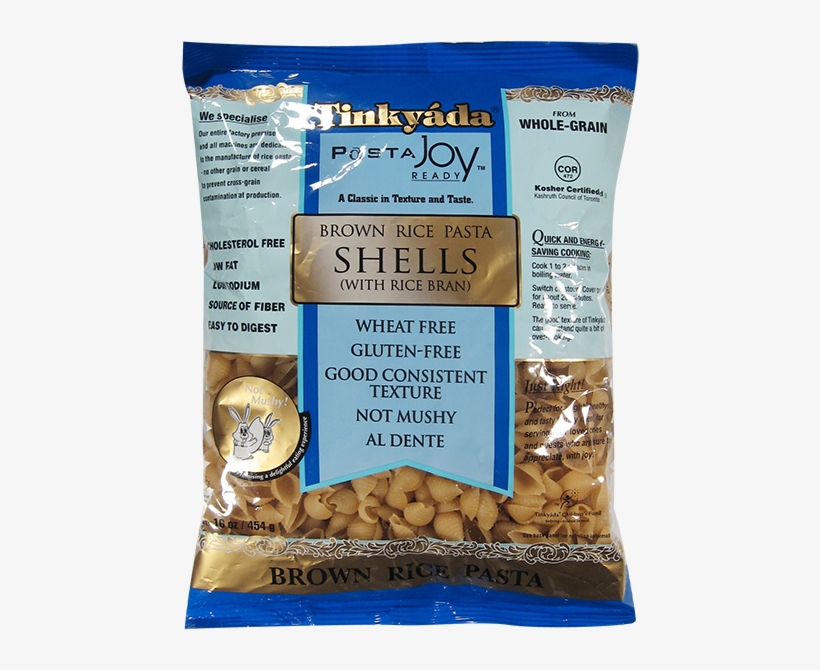 Tinkyada Brown Rice Pasta Shells With Rice Bran Bag-16 - Tinkyada Tinkyada Pasta-shells Brown Rice- Gluten Free, transparent png