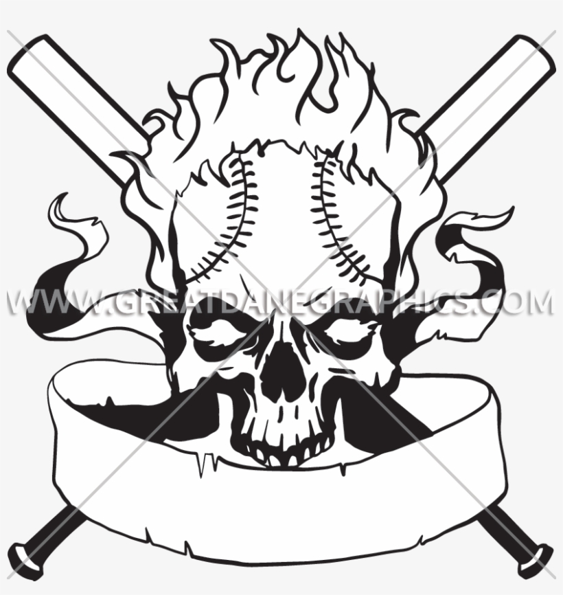 Baseball Clipart Skull - Clip Art, transparent png