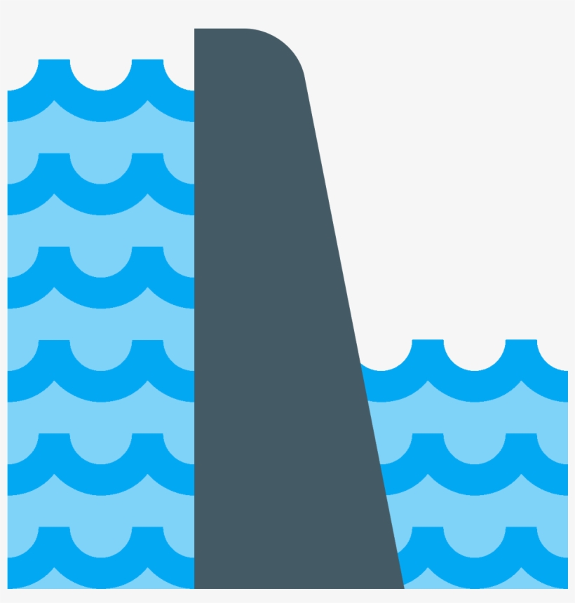 This Is An Image Of Two Sets Of Wavy Lines With A Dam - Dam Icon, transparent png