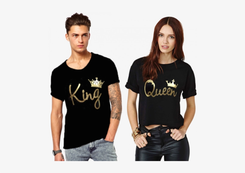 King And Queen Couple Combo T-shirt At Rs - T Shirt For Couple, transparent png