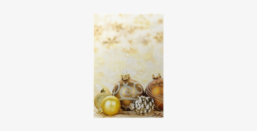 Golden Christmas Ornaments Background Poster • Pixers® - Goldenes Weihnachten Verziert Hintergrund Mitteilungskarte, transparent png