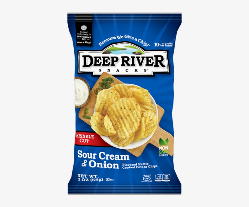 Deep River Sour Cream And Onion Cooked Potato Chips - Deep River Chips Bag, transparent png