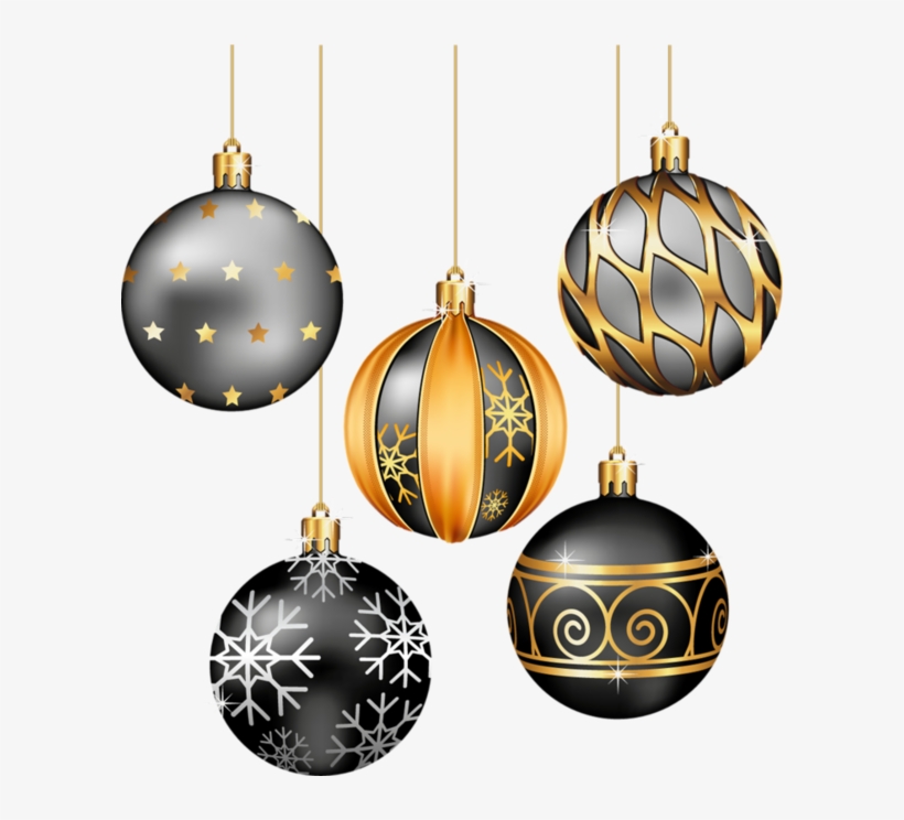 Clipart Resolution 600*664 - Black And Gold Christmas Decoration, transparent png