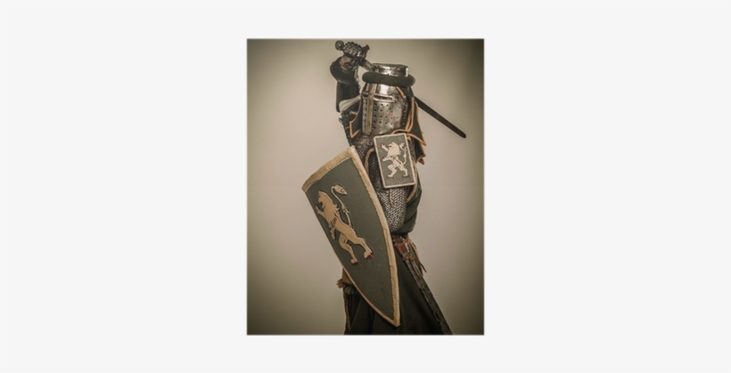 Medieval Knight With Sword And Shield Poster • Pixers® - Knight, transparent png