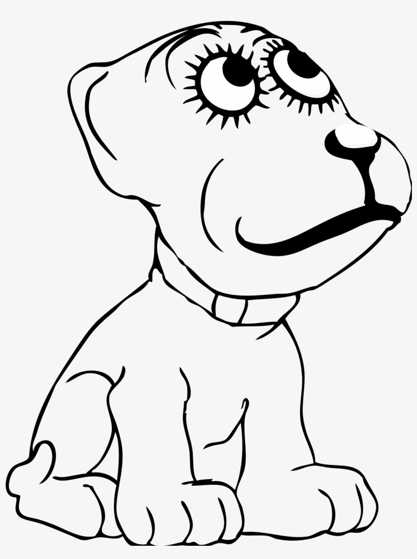 And White Cartoon Dog - Dog Black And White Hd Cartoon, transparent png