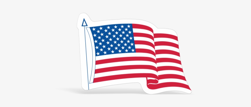 Die Cut Waving American Flag Decals - American Flag, transparent png