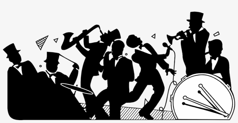 Rock Band Silhouette Clipart - Jazz Band Silhouette Png, transparent png