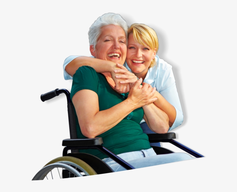 A Caregiver Hugging An Elderly Sitting On A Wheelchair - Home Care, transparent png