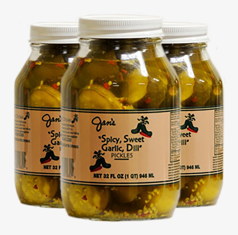 Jan's Spicy Sweet Garlic Dill Pickles - Pickles Made In Oklahoma, transparent png