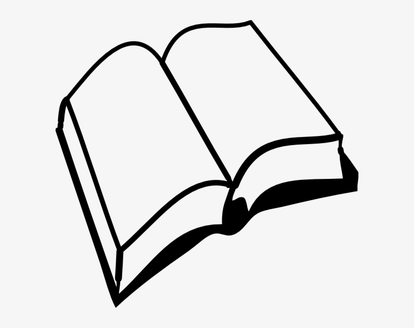 Opened Book Clip Art At Clker - Book Clipart Black And White, transparent png