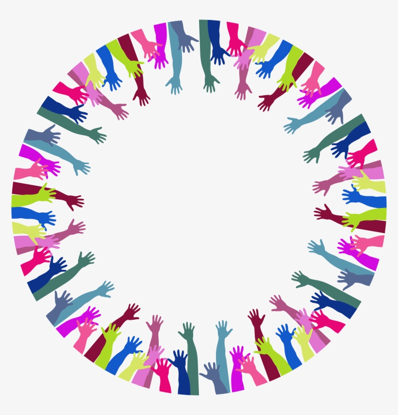 Reaching Hands Png - Hands In A Circle Clipart, transparent png