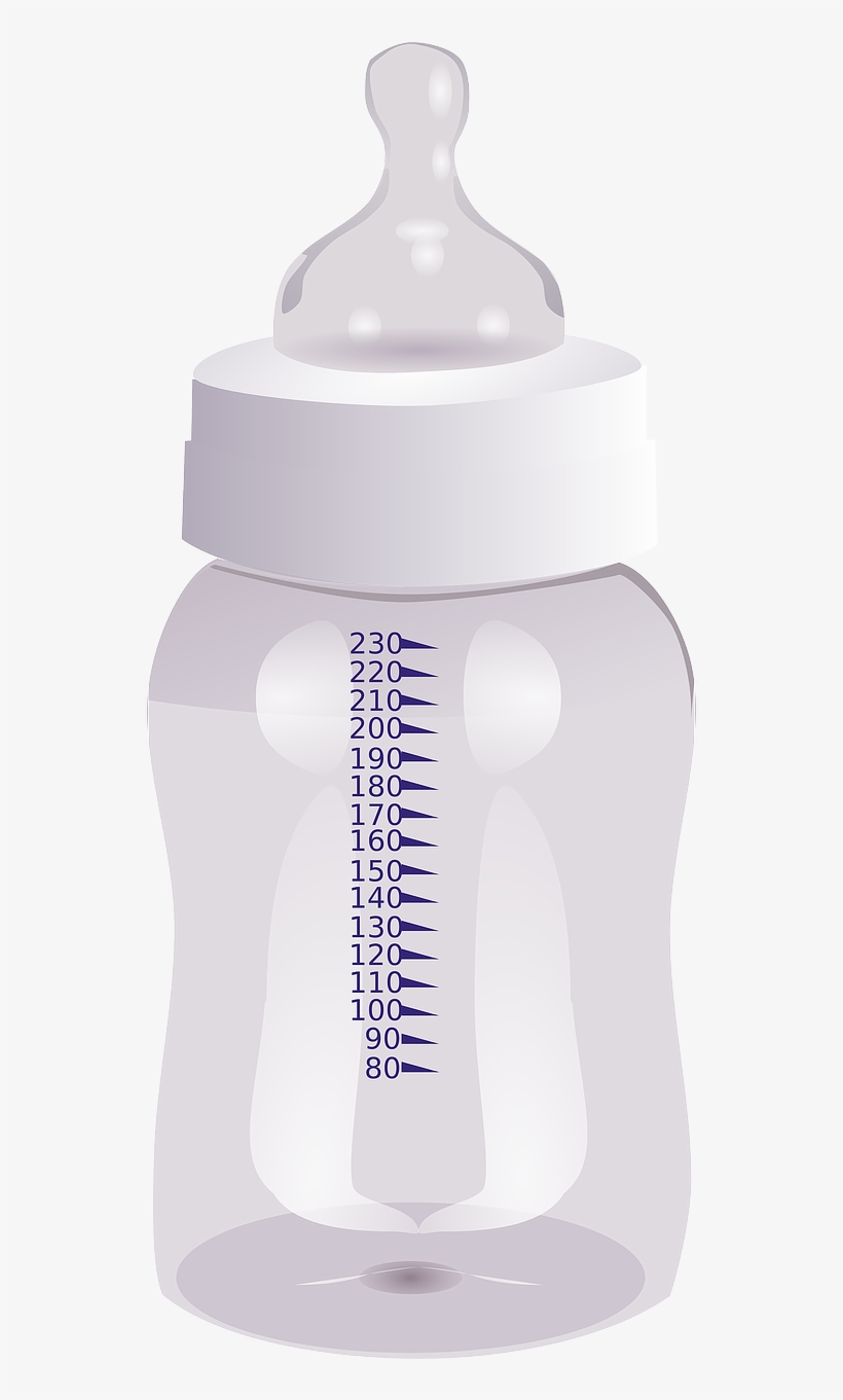Baby Bottle White - Clipart Biberon, transparent png