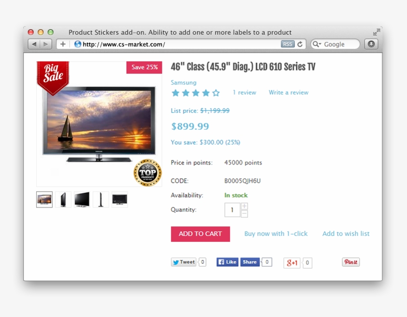 Storefront - Samsung 6 Series Ln46d630 - 46" Lcd Tv - 1080p - 60, transparent png