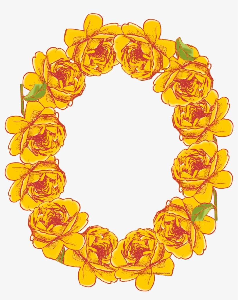 Free Digital Oval Yellow Rose Frame Png - Marco Redondo De Flores Amarillas Png, transparent png