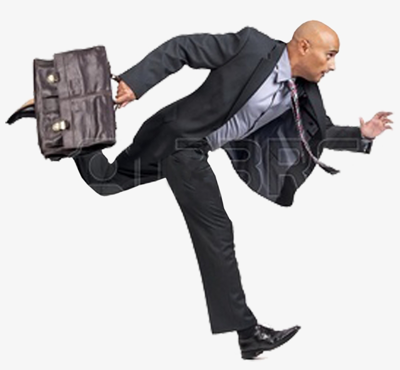14 May Running Man Briefcase - People Running In Suits, transparent png