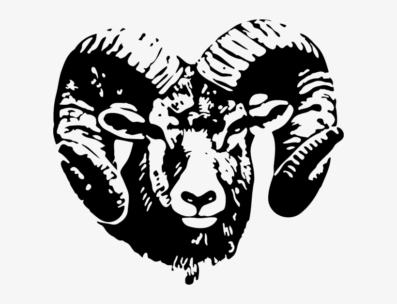 Rams Head Black And White, transparent png