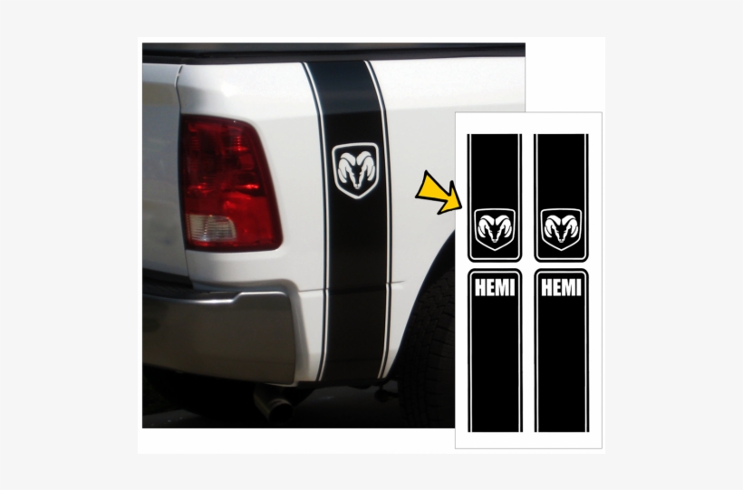 *dodge Ram Hemi Truck Split Style Vertical Bed Stripes - Dodge Ram, transparent png