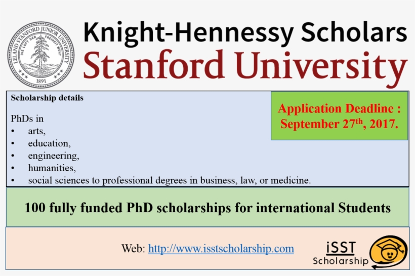 100 Fully Funded Phd Scholarships For International - Knight Hennessy Scholars, transparent png