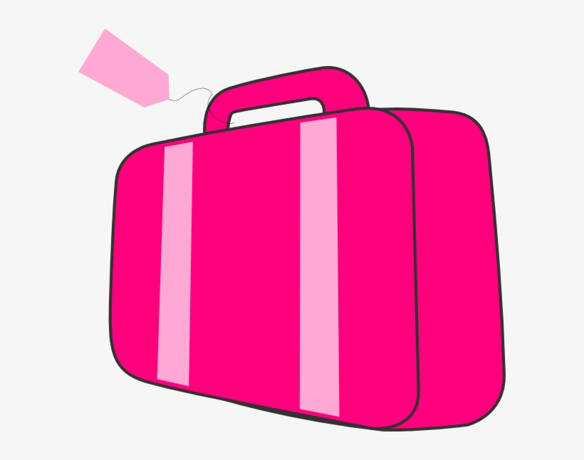Suitcase Clipart Cartoon - Pink Suitcase Clipart, transparent png