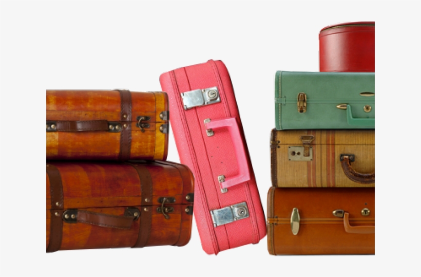 Old Suitcases, transparent png