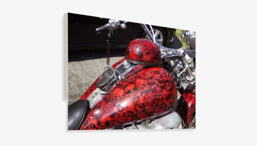 Skull Bike Gas Tank Canvas Print - Skull On Bike Fuel Tank, transparent png