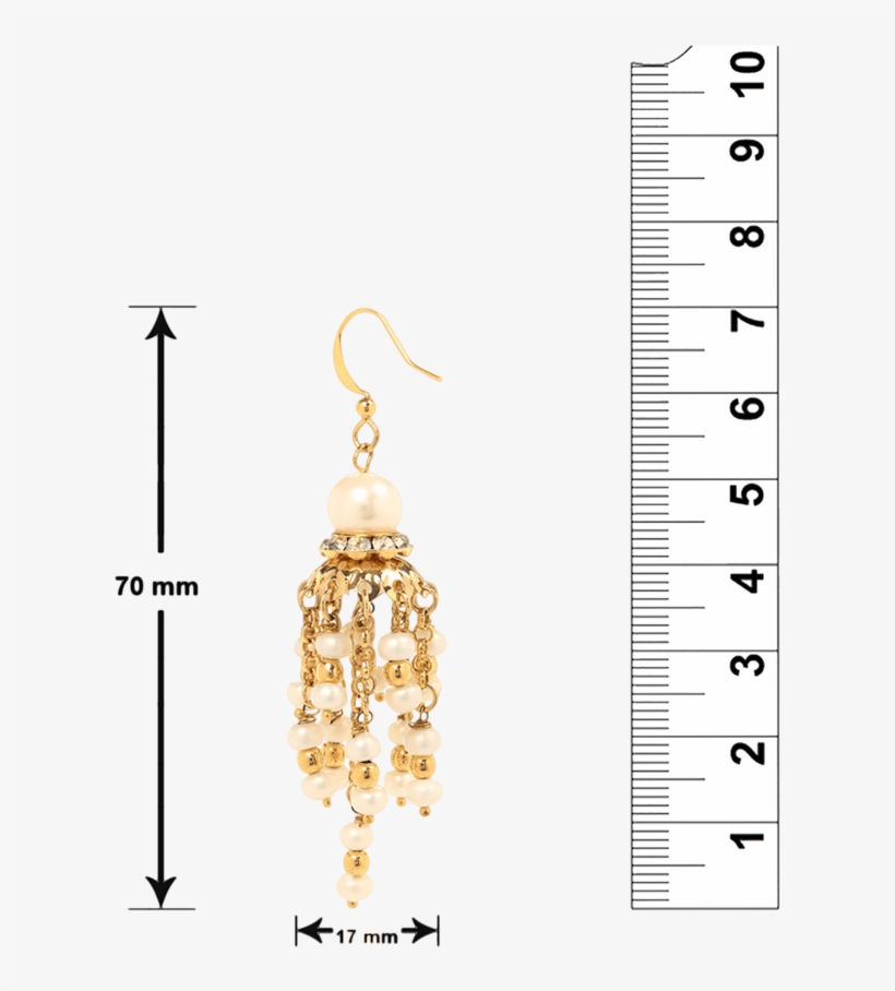 Gold Plated Pearls Garland Jhumki Earrings For Women - Earrings, transparent png