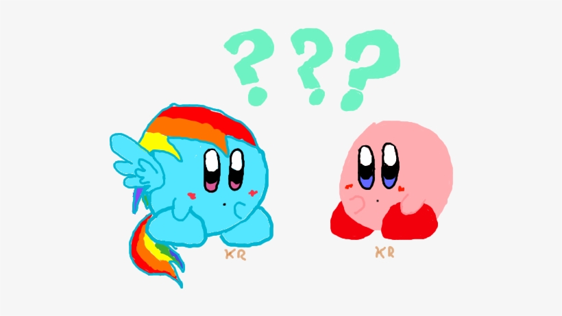 Kirbyrainboom, Crossover, Kirby, Kirbyfied, Question - Rainbow Dash Kirby, transparent png