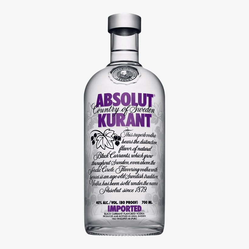 Absolut Kurant Flavoured Vodka, transparent png